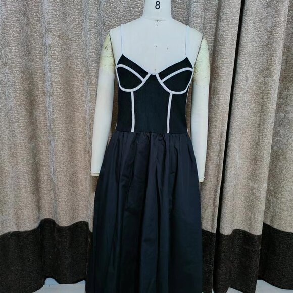 ANTHROPOLOGIE: Contrast Pipelined Corset Dress - Picture 3 of 4